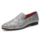 Silver Giltters Bling Bling Dapper Mens Loafers Prom Dress Shoes Loafers Zvoof