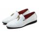 White Giltters Bling Bling Dapper Horn Mens Loafers Dress Shoes Loafers Zvoof