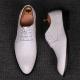 White Knitted Lace Up Pointed Mens Oxfords Dress Shoes Oxfords Zvoof