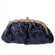 Black Sequins Bling Diamante Party Hand Evening Clutch Purses Bag