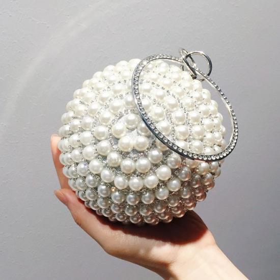 Online Shop Famous Brand Design Fashion Pearl Ball Shape Evening Bags Cute  Gold Silver Paty Round Globe Han… | Silver evening bags, Gold evening bag,  Clutch fashion
