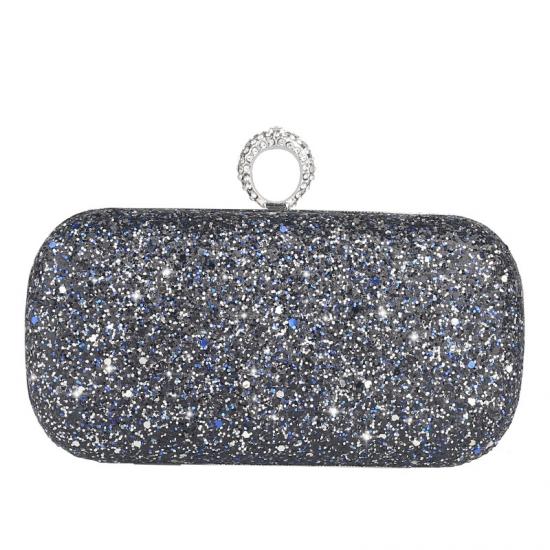 Black Glitters Bling Bling Ring Glamorous Hand Evening Clutch Purses Bag Clutches Zvoof