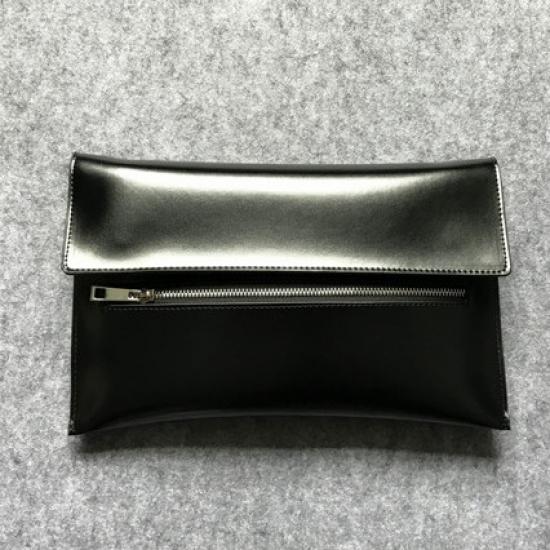 Black Silver Zipper Oversize Envelops Rectangular Evening Clutch Purses Bag Clutches Zvoof