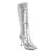 Silver Sequins Bling Knee Long Stiletto High Heels Boots Shoes Boots Zvoof