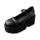Black Single Strap Platforms Chunky Sole Lolita Punk Mary Jane Shoes Mary Jane Zvoof