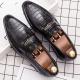 Black Croc Gold Wingtip Mens Loafers Prom Flats Dress Shoes Loafers Zvoof