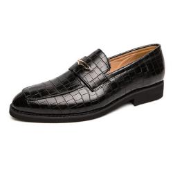 Black Croc Gold Wingtip Mens Loafers Prom Flats Dress Shoes
