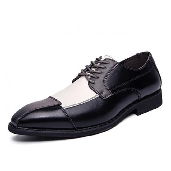 Black Grey White Patchy Lace Up Oxfords Prom Flats Dress Shoes Oxfords Zvoof