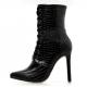 Black Lace Up Funky Punk Rock Pointed Head High Stiletto Heels Boots High Heels Zvoof