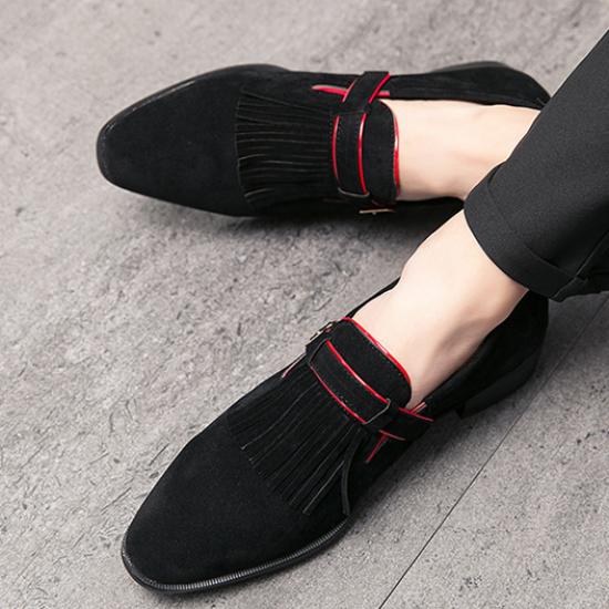 Wholesale Men Dress Shoes Male Flats Loafers Black Red Suede Loafers Men  Formal Wedding Shoes From m.