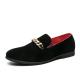 Black Suede Gold Chain Mens Loafers Prom Flats Dress Shoes Loafers Zvoof