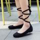 Black Suede Strappy Ankle Lace Up Ballets Flats Mary Jane Shoes Mary Jane Zvoof