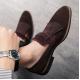 Brown Vintage Suede Fringes Mens Loafers Prom Flats Dress Shoes Loafers Zvoof