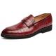 Burgundy Croc Gold Wingtip Mens Loafers Prom Flats Dress Shoes Loafers Zvoof