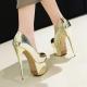 Gold Metallic Mirror Platforms Bridal Stiletto Super High Heels Shoes Super High Heels Zvoof