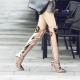 Gold Mirror Long Knee Pointed Head High Stiletto Heels Stage Boots Boots Zvoof