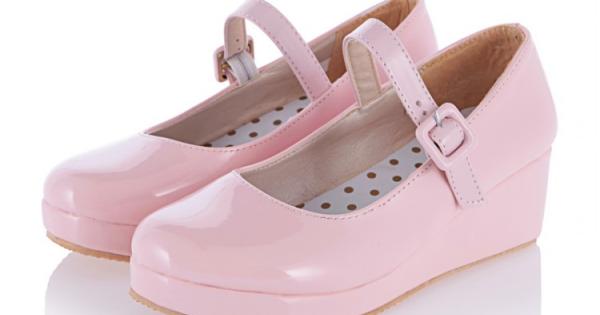 Pink Patent Glossy Platforms Wedges 