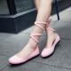 Pink Suede Strappy Ankle Lace Up Ballets Flats Mary Jane Shoes Mary Jane Zvoof
