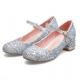 Silver Glitters Bling Party Wedding Bridal Mary Jane Heels Shoes Mary Jane Zvoof
