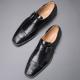 Black Blunt Buckle Monk Strap Classy Mens Loafers Dress Shoes Loafers Zvoof
