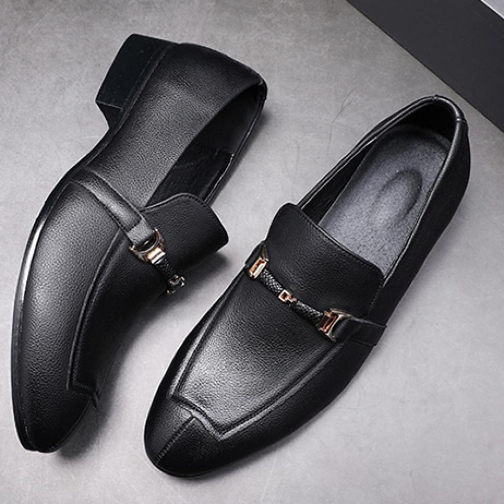 Black Classy Horsebit Dapper Mens Loafers Flats Dress Shoes ...