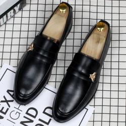  Black Gold Bee Mens Loafers Business Flats Dress Shoes