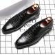 Black Knitted Leather Lace Up Dapper Mens Oxfords Dress Shoes Oxfords Zvoof