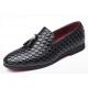 Black Knitted Leather Tassels Dapper Mens Loafers Dress Shoes Loafers Zvoof