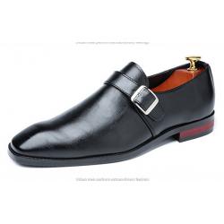 Black Single Buckle Monk Strap Classy Mens Loafers Dress Shoes