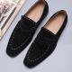 Black Suede Stitches Dapper Mens Loafers Dress Shoes Loafers Zvoof