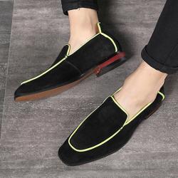 Black Yellow Mens Loafers Business Prom Flats Dress Shoe
