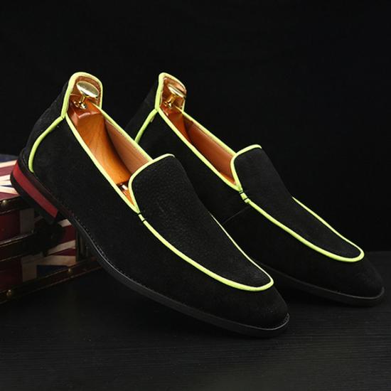 Black Yellow Mens Loafers Business Prom Flats Dress Shoe Loafers Zvoof