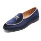 Blue Navy Mini Bow Velvet Mens Loafers Flats Dress Shoes Loafers Zvoof