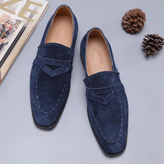 Navy Stitches Dapper Mens Loafers Shoes ...