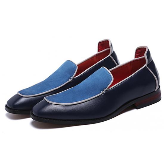 Blue Royal Mens Loafers Business Prom Flats Dress Shoes ...