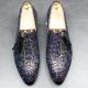 Blue Sparkle Glitters Mens Loafers Business Flats Dress Shoes Loafers Zvoof