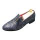Blue Sparkle Glitters Mens Loafers Business Flats Dress Shoes Loafers Zvoof