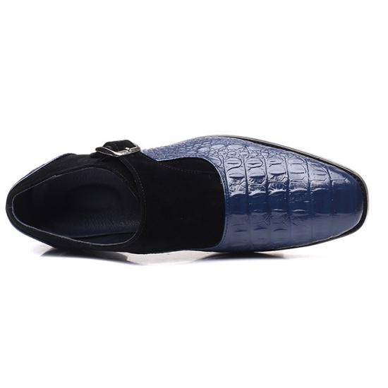 Blue T Monk Straps Mens Loafers Prom Flats Dress Shoes Loafers Zvoof