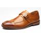 Brown Blunt Buckle Monk Strap Classy Mens Loafers Dress Shoes Loafers Zvoof