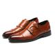 Brown Double Monk Straps Mens Loafers Flats Dress Shoes Loafers Zvoof