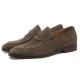 Brown Khaki Suede Stitches Dapper Mens Loafers Dress Shoes Loafers Zvoof