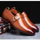 Brown Single Buckle Monk Strap Classy Mens Loafers Dress Shoes Loafers Zvoof