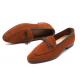 Brown Suede Pointed Head Mens Loafers Prom Dress Shoes Loafers Zvoof