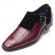 Burgundy Black Suede T Monk Straps Mens Loafers Dress Shoes Loafers Zvoof