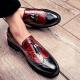 Burgundy Tassels Cleated Sole Mens Loafers Flats Dress Shoes Loafers Zvoof