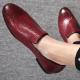 Burgundy ZigZag Leather Dapper Mens Loafers Flats Dress Shoes Loafers Zvoof
