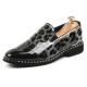 Grey Leopard Patent Spikes Punk Mens Loafers Flats Dress Shoes Loafers Zvoof