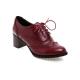 Red Baroque Vintage Lace Up High Heels Oxfords Shoes High Heels Zvoof