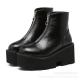 Black Chunky Platforms Sole Zipper Ankle Womens Gothic Boots Shoes Platforms Zvoof