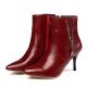 Red Side V Zippers Womens Stiletto High Heels Ankle Boots Shoes High Heels Zvoof
